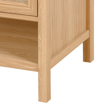 Jasper Rattan Modern Coastal 2-Shelf Bath Vanity Cabinet Only (Sink Basin Not Included) - JONATHAN Y